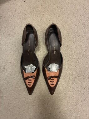 3 For $40 Sutton Studio Brown and Copper Pointed D'Orsay Heels⭐️